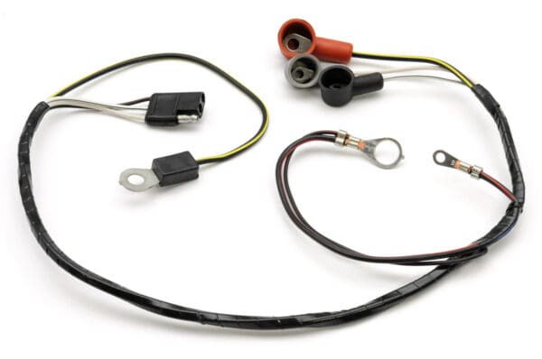 A wire harness with many different types of wires.