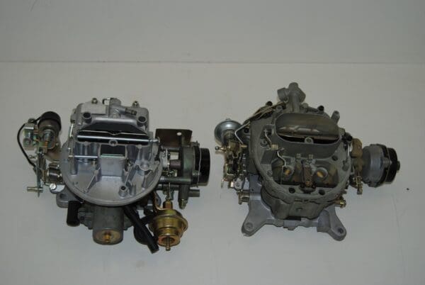 Two different types of carburetors are shown side by side.