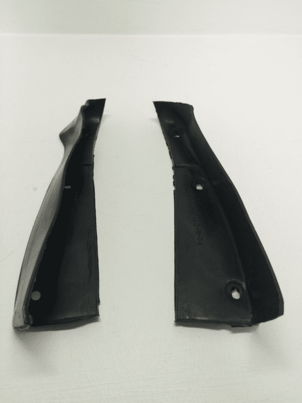 A pair of black plastic handles on top of a table.