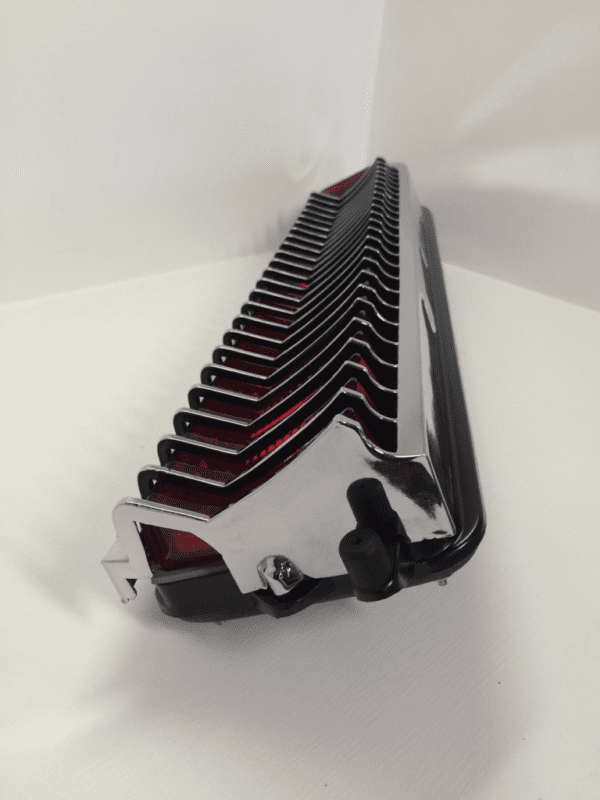 A close up of the front end of an accordion