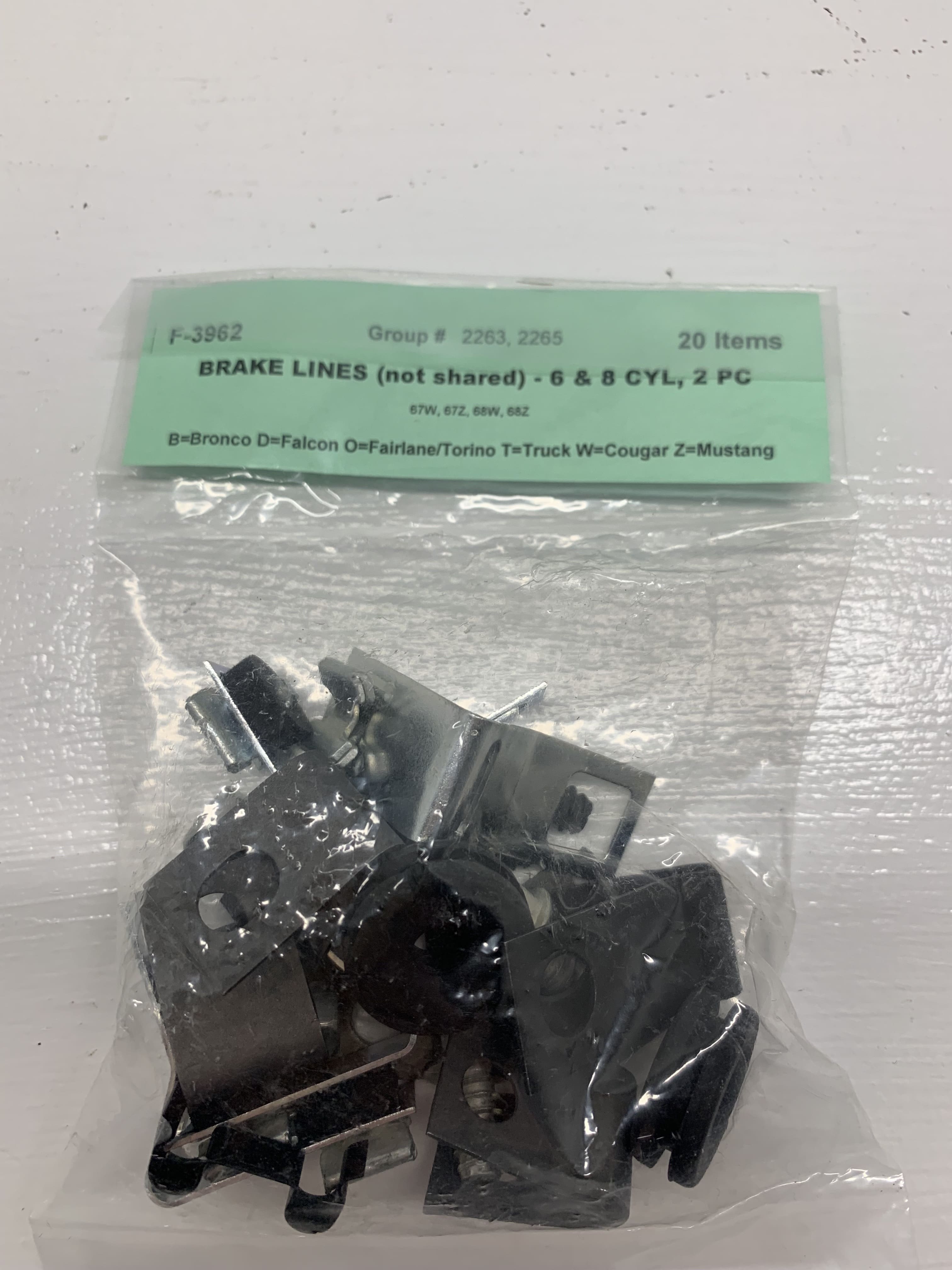 Critter Creek Cougar Restorations BRAKE and FUEL LINE CLIP KIT1968
