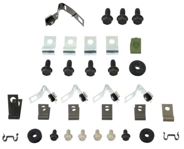 A set of many different parts for the car