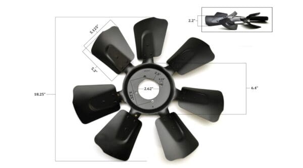 A fan blade with six blades and the numbers 1, 2, 3, 4, 5, 6.